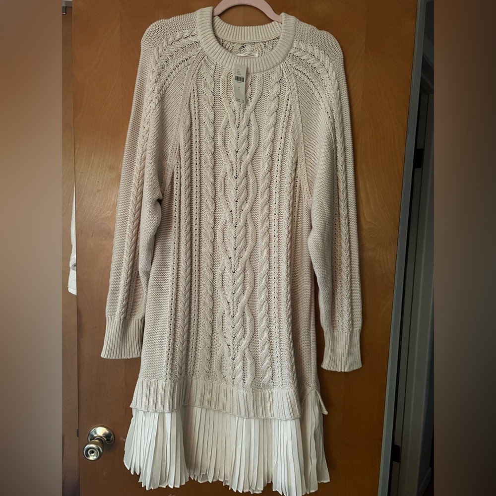 Anthropologie Ivory Cable Knit Sweater - Picture 3 of 3